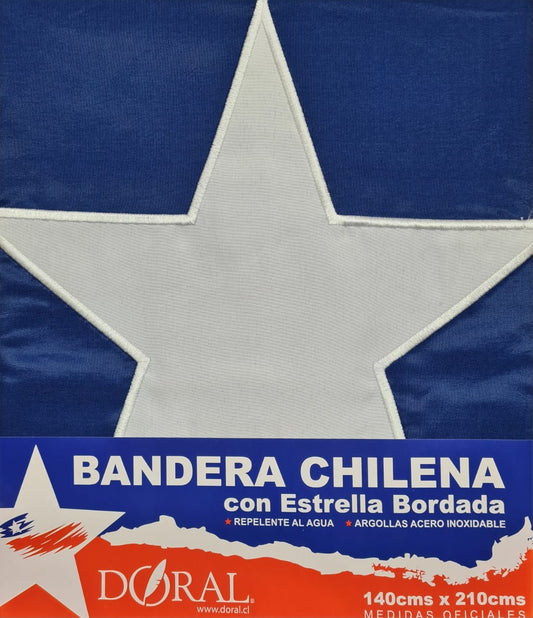 Textil Hogar: Bandera Chilena Tamaño 1,4 x 2,10